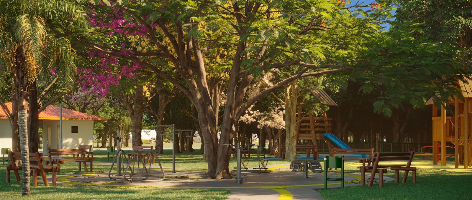 Área de ginástica do Residencial Parque Universitário